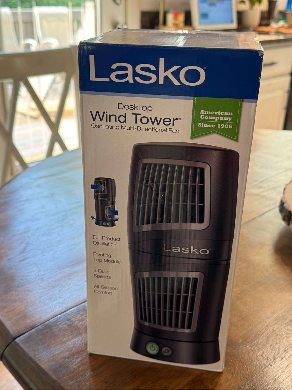 Lasko 4911 Twist-Top Desktop Tower Fan | New in Box | 3-Speed Personal Fan